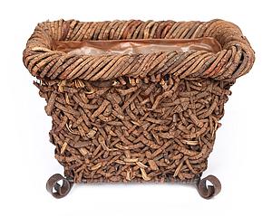 MACETERO DE RATTAN TRENZADO 19 X 31 X 23 CM