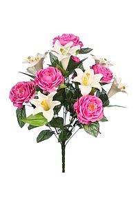 RAMO ROSAS Y LILYS ARTIFICIAL X 14 45CM 