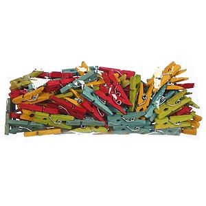 PINZA MINI MADERA COLORES 2,5CM BOLSA 100UD