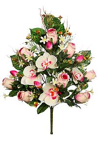 RAMO FRONTAL ORQUIDEA Y ROSAS 54 CM