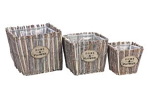 SET X 3 CUBRE MACETAS CUADRADO 20CM