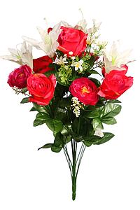 RAMO LILYS Y ROSAS ARTIFICIAL 57CM
