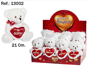 EXPOSITOR 12PCS OSOBLANCO CCORAZON 21CM