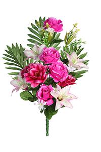 RAMO ROSAS Y LILYS ARTIFICIAL 50CM
