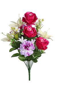 RAMO ROSA Y LILY ARTIFICIAL 48CM