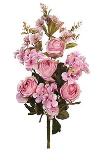 RAMO ROSAS Y HORTENSIAS ARTIFICIAL 47CM