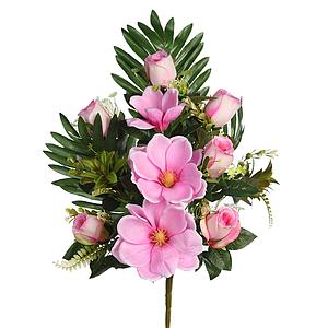 RAMO MAGNOLIAS Y ROSAS ARTIFICIAL 62CM