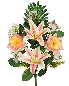 RAMO LILIS Y PEONIAS ARTIFICIAL 55CM