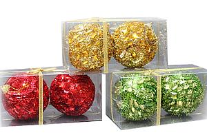 BOLAS DE NAVIDAD X 2,  ALT 9 CM