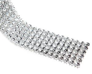 CINTA FITA STRASS PLATA 4CM X 2.3M